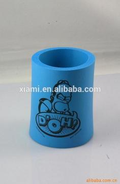 edible grade printed pattern and words cylinder mode collapsible silicone cup
