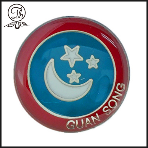 Round number pin badges metal