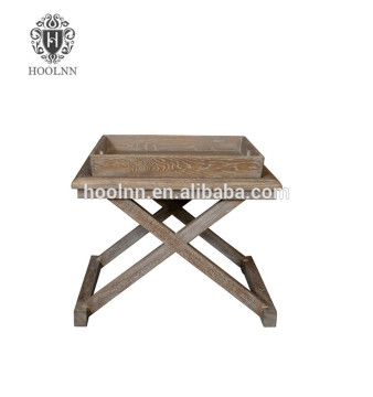French Country Brown Oak Drifted Side Table HL109-60-CS