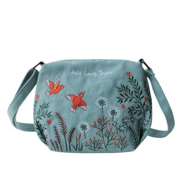 Blumenprinzessin Frauen Leinwand Tasche Stickerei