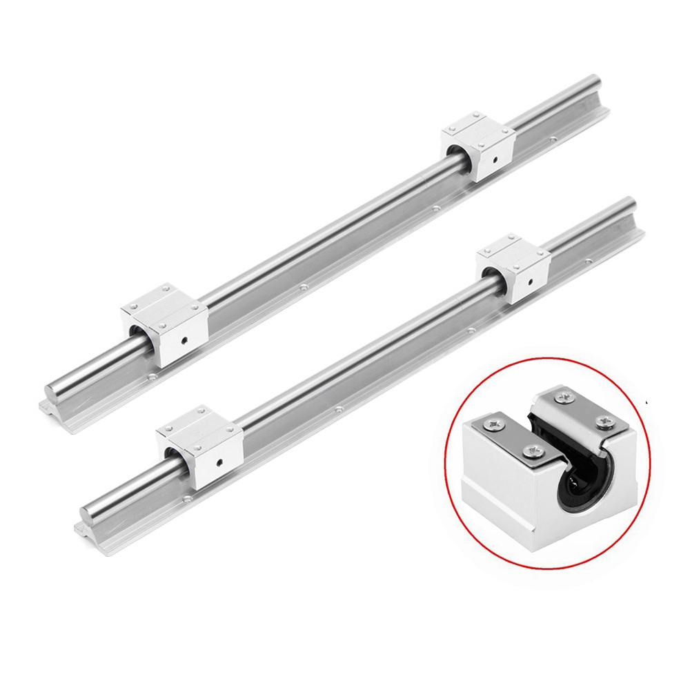 2 Pcs Sbr12 Linear Rail Guide Slide+4pcs Sbr12uu Bearing Block Length ...