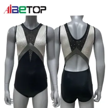 Flama de ginástica de design personalizado sem mangas brilhantes para dança