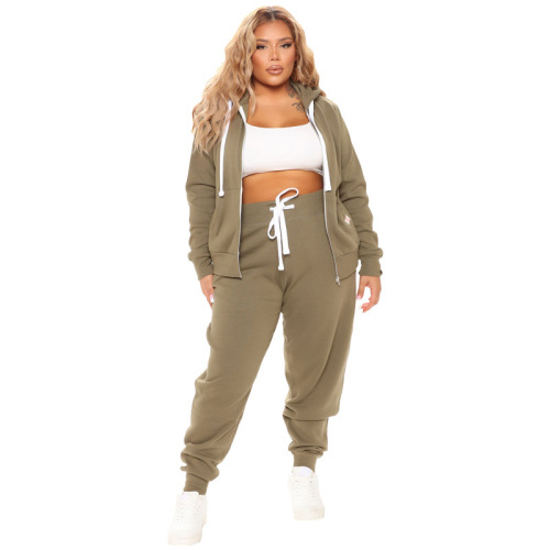 Damen -Trainingsanzug Reißverschluss Hoodie Sweatsuits