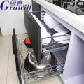 Kitchen stainless steel pull-out storage basket