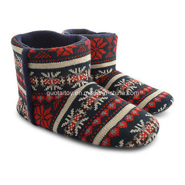 New Mens Dunlop Warm Fleece Lined Ankle Nordic Knitted Slipper Booties Size 7-12