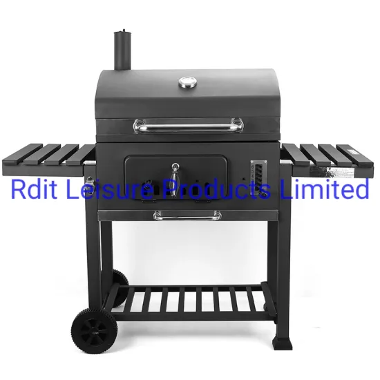 Trolley Large Size Cooking Area BBQ Charcoal Grill with Chimney Powder Coating