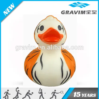tiger stripes custom design plastic duck,bath toy duck,cheap duck