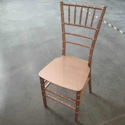 15 years factory direct supply rose gold wedding plastic tiffany chiavari chair