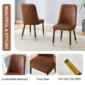 Brown Suede-like Velvet Dining Chair Set
