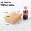 1300ml Foldable Kraft Paper Takeaway Box Without Vents