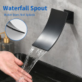 Matte Black Wall Faucet Spout with Beautiful Waterfall