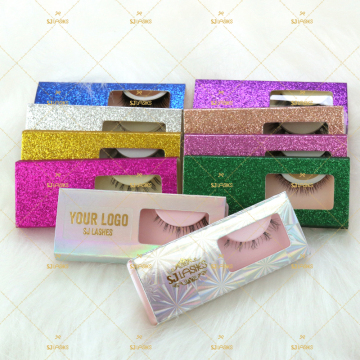Gold Purple Silver Glitter Eyelash Packing Boxes for False Lashes - Wholesale Display Boxes