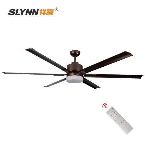 Modern 72" Large Airflow Aluminum Industrial Silent DC Motor Ceiling Fan with Remote