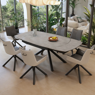China Extendable Stone Dining Table Set 6 Seater Oka Garden Dining Table Set 6 Chairs Luxury Furniture