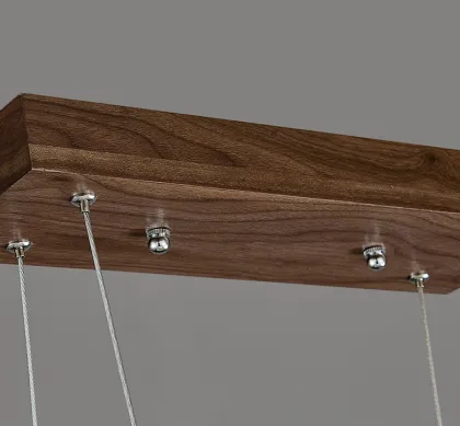 Solid Wood Pendant Light for Office - Wood Chandelier Bar Light