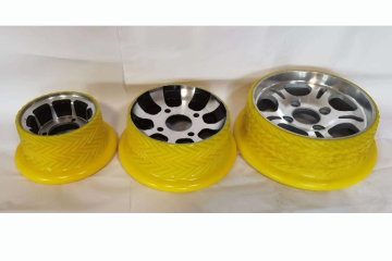 Yellow Chevron Pattern Polyurethane Track Wheel