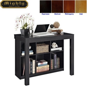 Wooden Storage Bookcase Black Writing Desk