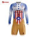 Factory price custom logo 100% polyester fully sublimation printing woman soccer wear jersey uniform set kit for sale