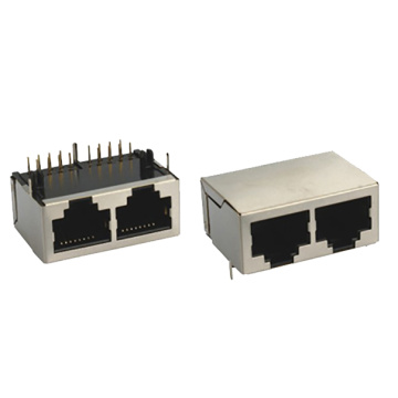 RJ45 Modular Jack 3U konektor pelapisan emas 10P8C