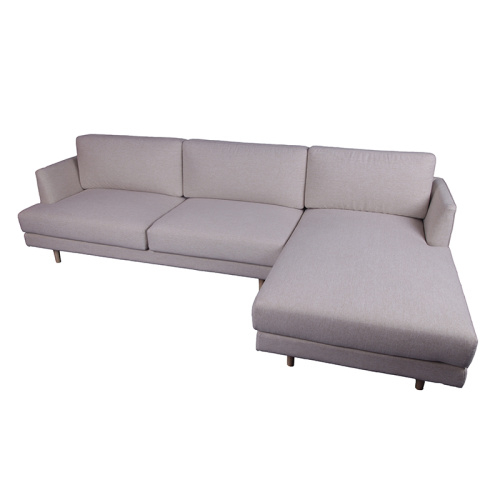 Sofa segmentowa z białego materiału Burrard