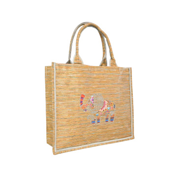 優雅大象圖案防水手提袋