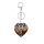 Yellow Tiger Eye Stone Heart Antique Silver Double Dragon Stone Pendant (32x42mm) Keychain