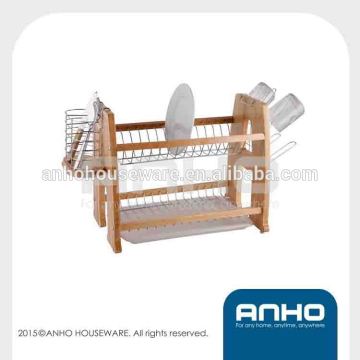 Reliable reputation A-shape kitchen wooden dish rack