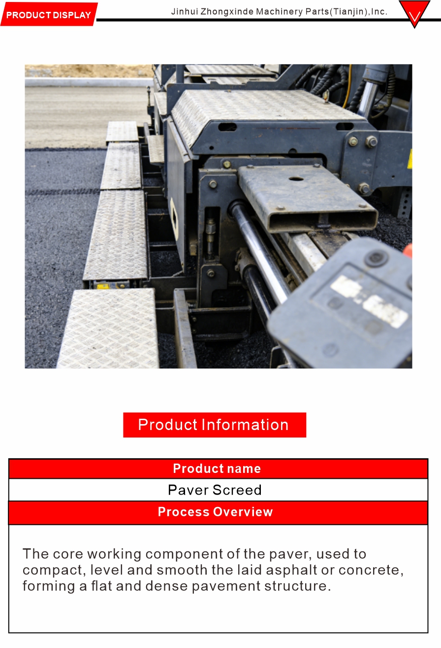 Road Paver Structural Parts Screed