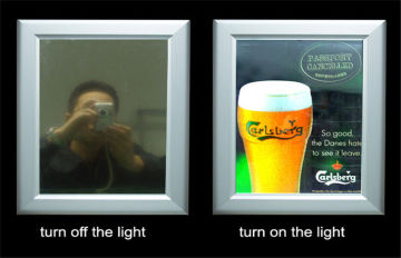 Super Slim Sensor Woody Texture Frame Magic Mirror Art / Artist Led Light Box
