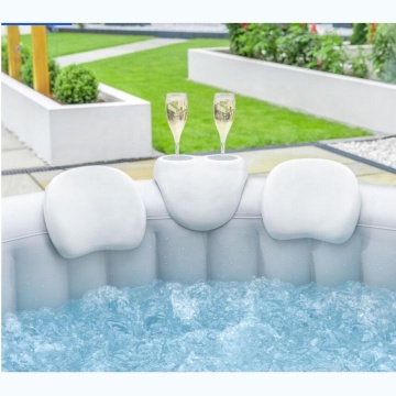 Waterproof Inflatable Bathtub Pillow with Cup Holder for Hot Spa