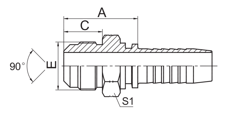 Sae Male 90 Degree Cone Hydraulic Fittings Drawing