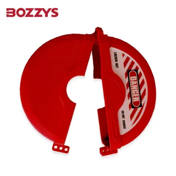 BOZZYS ABS Red Rotating Foldable Gate Valve Lockout with 3 Padlocks for Handwheel Diameter 254mm to 330mm