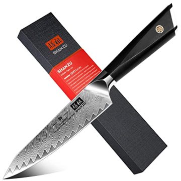 Professionelle Shanzu Gyo -Serie High Carbon Edelstahl Küche Besteck: Außergewöhnliche Messer für Obst, Gemüseschneidung, Hacken und Schrägen