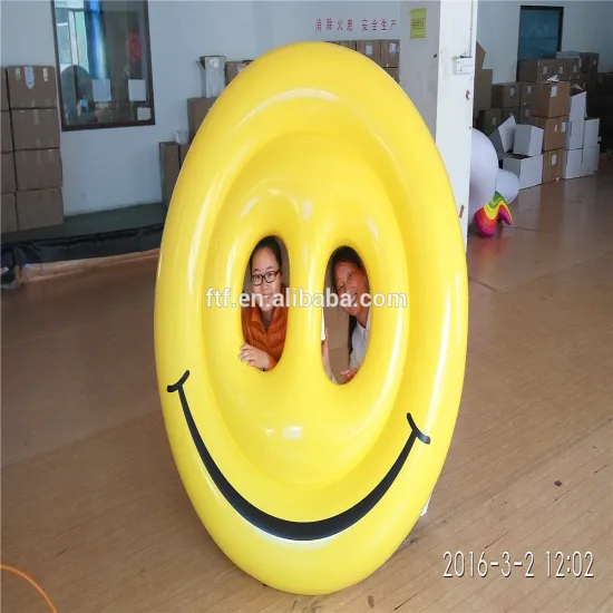 PVC inflatable yellow smile floating row,smile water floating row,smile air mattress