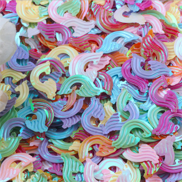 18mm Rainbow Waves Sequined Fluorescent Ornaments, Glass Ball Stuffers & DIY Hand Accessory Kit