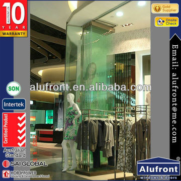 Commercial Heavy Duty Glass Sliding Wall / shop front