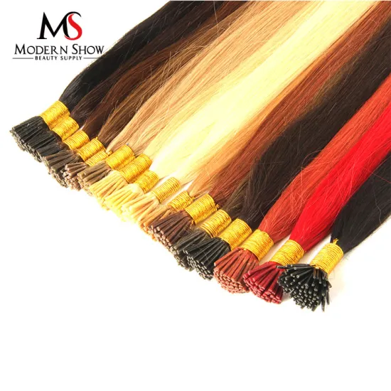 Wholesale 3c 7a hair any colored I tip human hair extension
