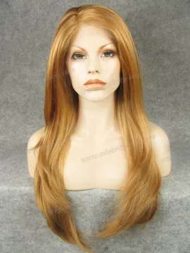 natural straight hair wig synthetic lace front wig