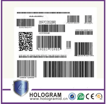 bar code holographic sticker paper,bar code sticker label printing