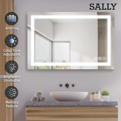 Espejo LED de luz regulable con sensor táctil de baño SALLY