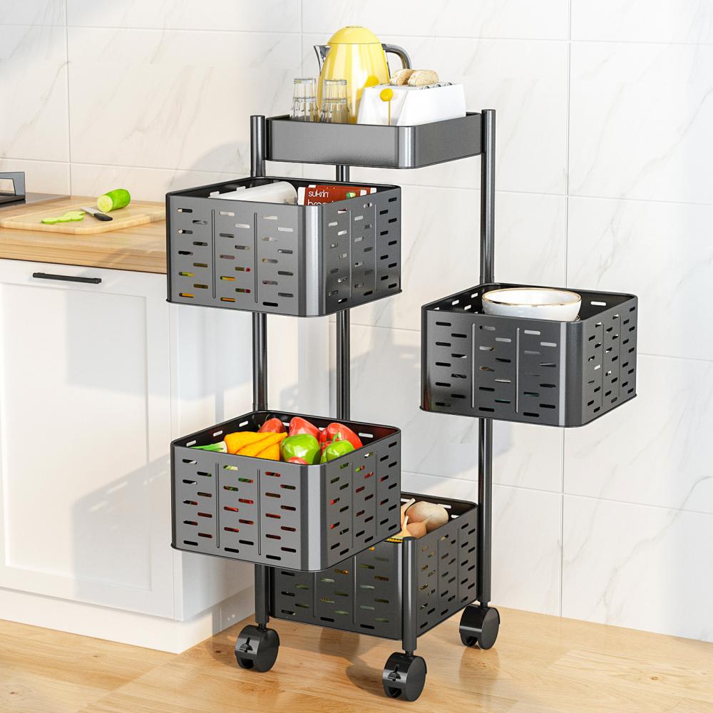 Estantes de almacenamiento giratorios para la cocina 3tier