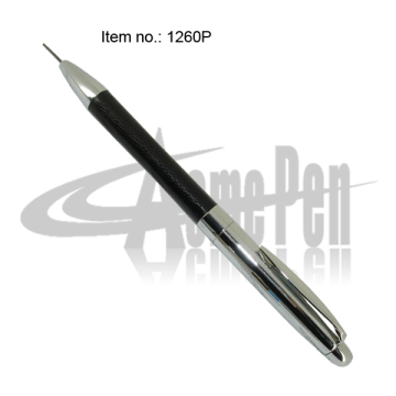 0.7mm Mechanical Pencil Brass and PU leather 30 gram Metal Heavy Pencil with Eraser Rotating action Business Pencil