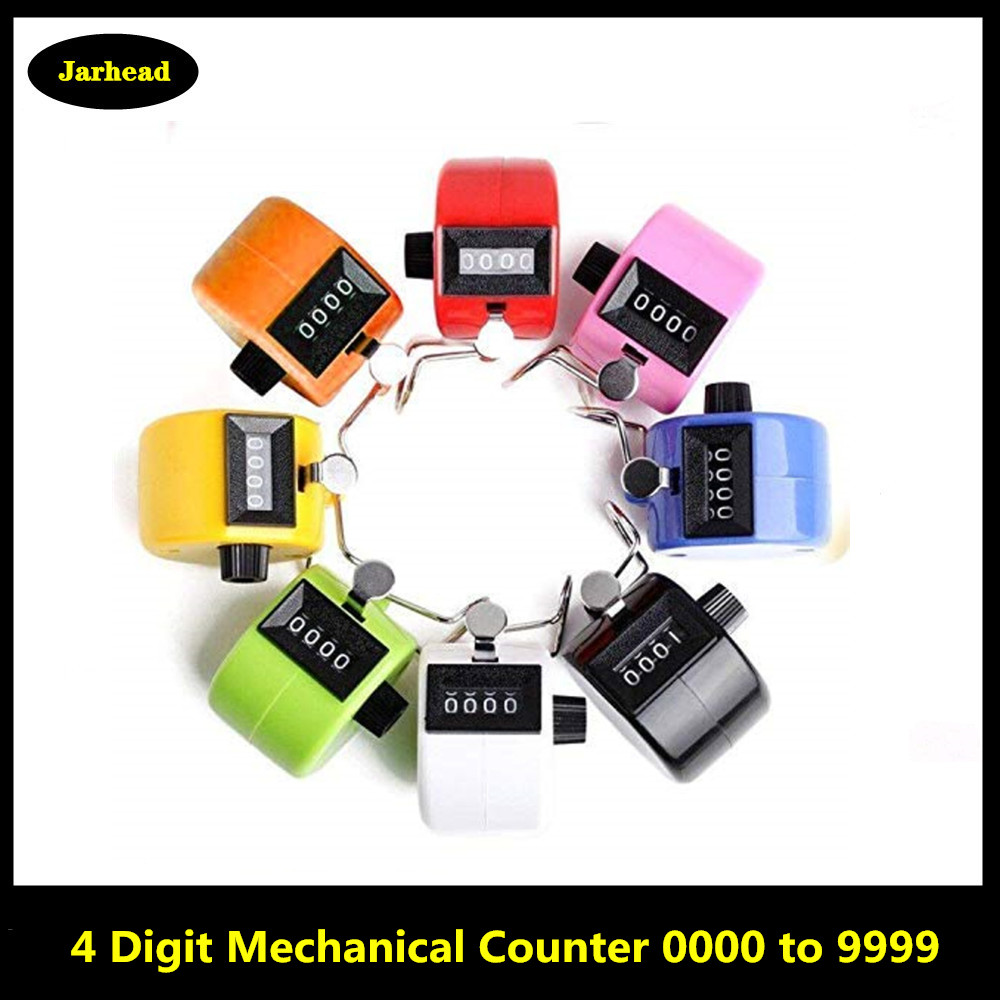 4 Digit Mechanical Counter 0000 to 9999 4 Digit Number Manual Mechanical Clicking Hand Counter For Sports Running Kicking