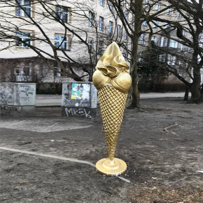 Garden outdoor ornaments art resin fiberglass ice cream cone statue