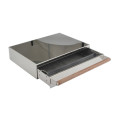 Stainless steel knock box drawer with wooden handle