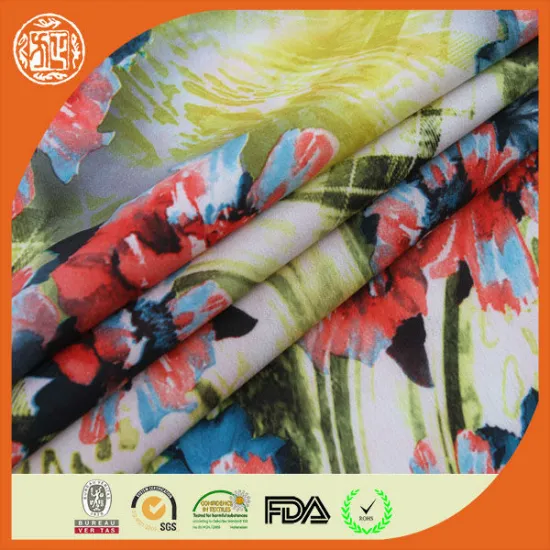 Fluent floral print chiffon fabric for dress pants