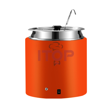 Commercial Electric Soup Warmer: 10 Liter Round Design Kitchen Soup Kettle