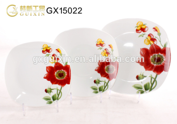 GUIXIN 18-piece Summer sun China Dishes, Service for 6, A Piece of Flower Red