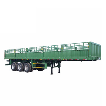 Trailer a parete laterale da 3 assi per trasporto di bestiame - rimorchio semifoglio da 30-60 tonnellate in vendita