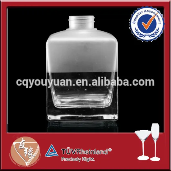 Wholesale half frosted square glass perfume bottles 250ml